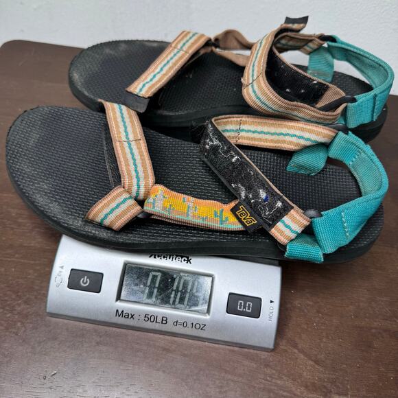 Teva Original Universal Strap Sandals Brown Teal Pattern Men’s 7 / Women’s 9 - Picture 6 of 6
